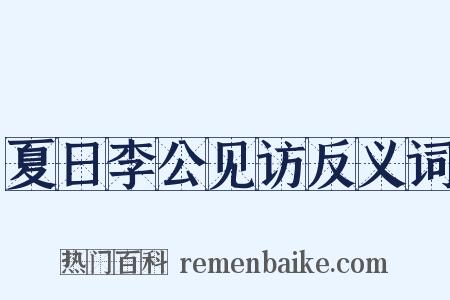 夏日李公见访反义词是什么意思的图片
